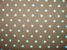 brown with aqua dots